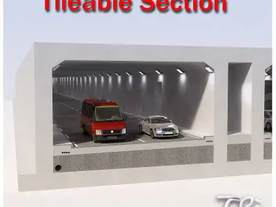 D TYPE DOUBLE TUNNEL SECTION 3D model