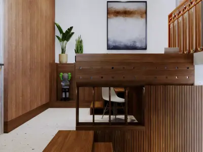 Modern Warm House RoofTop Interior 3D Scenes 3D model