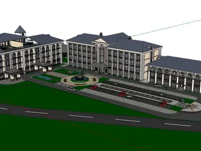 vacation spot-Resort-Fashion Leisure Hotel-088 3D model