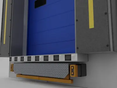 Loading dock door Low-poly 3D model