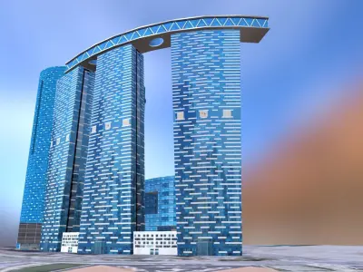 Sky Tower Abu Dhabi 3d Low-poly 3D model