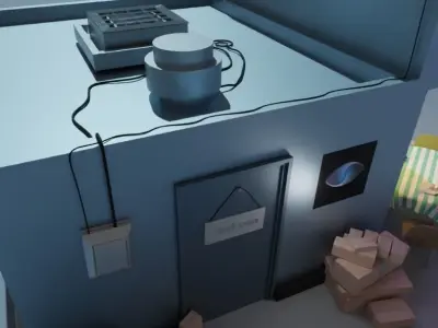 Coffee Shop Restaurant Low Poly House Cafe Low-poly 3D model