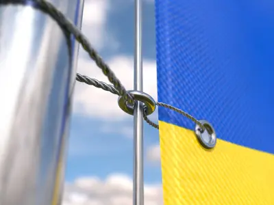 Flag Ukraine animated loop 3D model