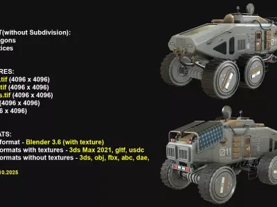Mars Rover Concept-2-Grey 3D model
