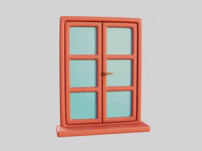 Cartoon Window 8a 3D model