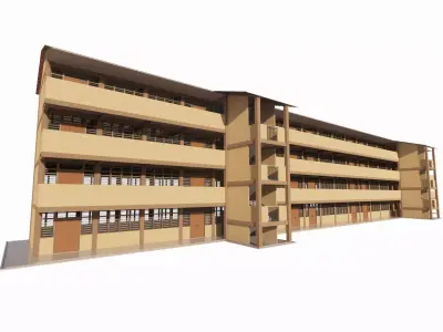 Malaysia School Building 4 Floor Educational institute  3D model