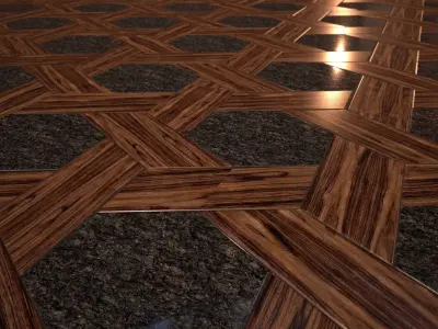 Wood-ceramic floor Low-poly 3D model