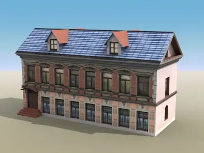 House Two-Story 01 Low-poly 3D model