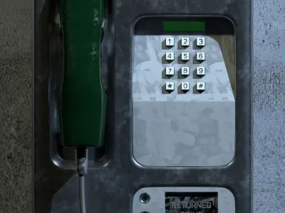 Payphone Model pay phone on wall Free 3D model