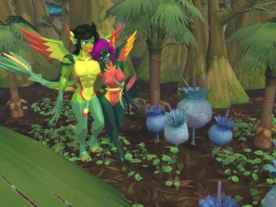 Acheron Snallygaster Nude Low-poly 3D model