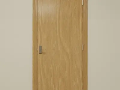 Flush Door Set Low-poly 3D model