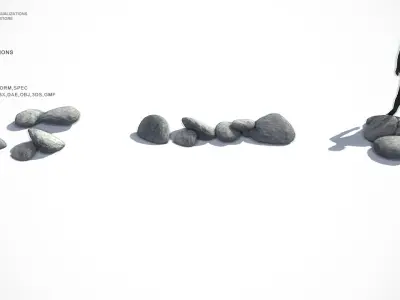 35 Rock Models for Games   Low-poly 3D model