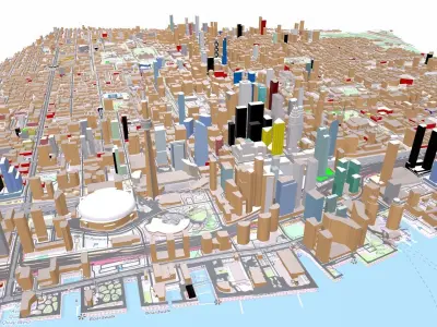 Cityscape Toronto Canada City Center 3D model