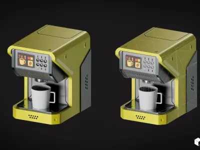 Sci-fi Coffee Machine Low-poly 3D model