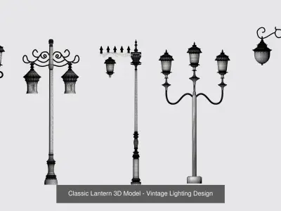 Street lights Lamp Post 3D Model Pack
