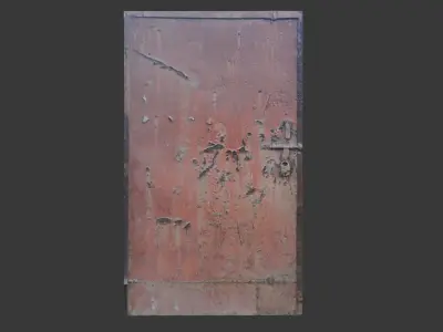 Old Metal Door Scan Low-poly 3D model