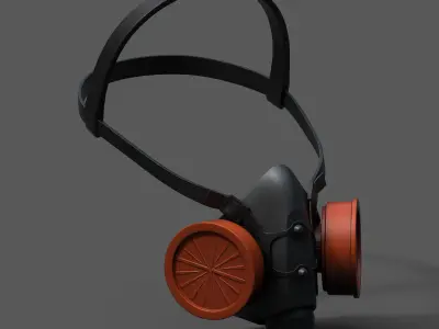 Gas mask helmet 3d model military combat fantasy cyborg  Low-poly 3D model