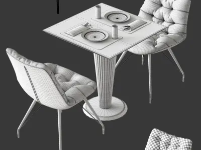 Chair Rowan Brown by Richmond Table Mesa Logan Roble by Brucs 3D model