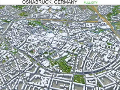 Osnabruck City Germany Low-poly 3D model