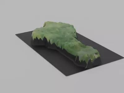 Benin Map Country Low-poly 3D model