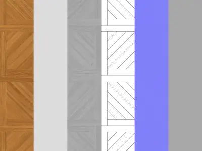 Parquet - Laminate - Wooden floor 2 in 1 3D model 5