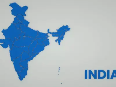 India Country Map  Free 3D model