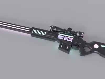 Sci-Fi Stylized Sniper Low-poly 3D model