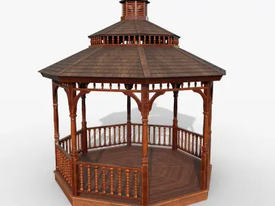 Garden Gazebo pbr Low-poly 3D model