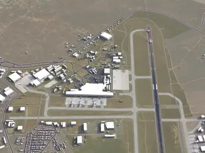 Harare Airport Low-poly 3D model