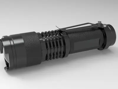 Flashlight with lens 3D model