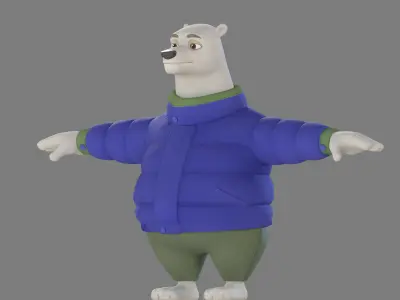 cartoon PolarBear Anthropomorpha 3D model