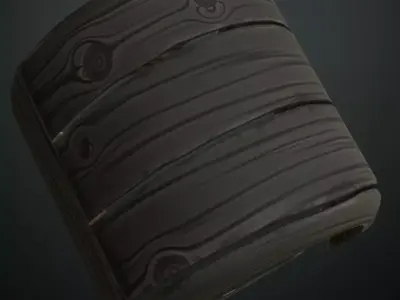 Stylized Dark Wood Planks PBR Seamless Texture