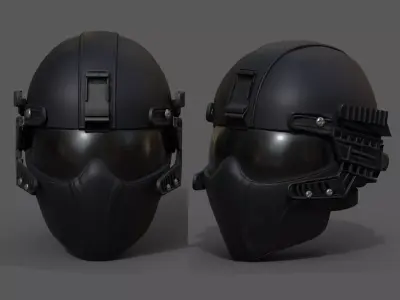 Helmet scifi fantasy human futuristic technology  Low-poly 3D model