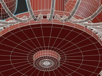 lussole wire basket ceiling light - gold 3D model