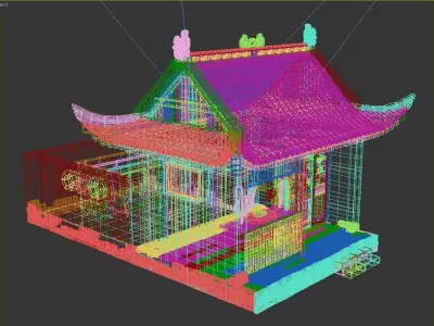 butcher shops  Ancient buildings Low-poly 3D model