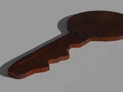 Old Key - Rusty Iron Material Modern 4-PACK Low-poly 3D model