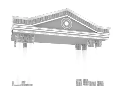 Classic Building Entrance 4 Low-poly 3D model