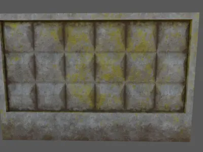 Old soviet factory fence Low-poly 3D model