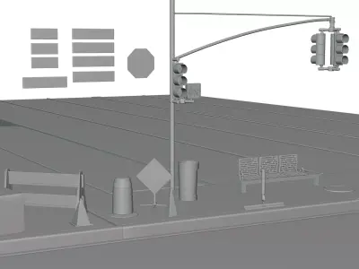 NYC City props lightpack Low-poly 3D model