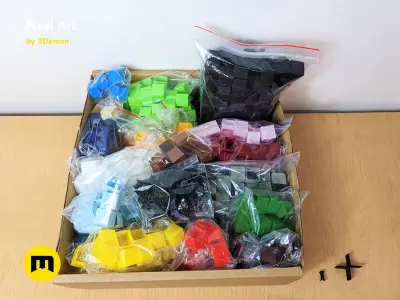 Pixel Art Building Blocks Free 3D print model