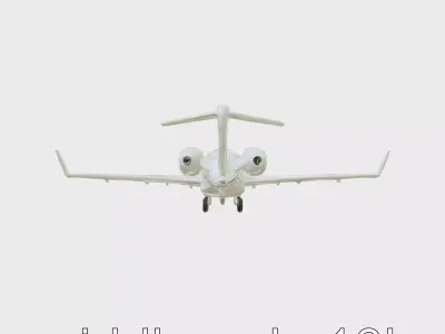 Light Gray Government Transport Jet with Blue-White Stripes Low-poly 3D model
