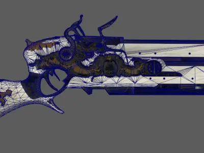 Next generation handguns Low-poly 3D model