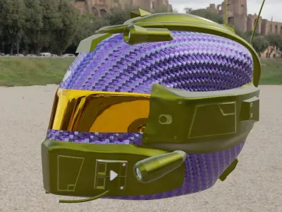 sci-fi helmet Low-poly 3D model order