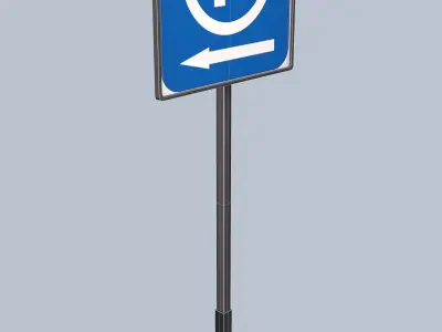 Low poly 3D Parking signpost left and right Low-poly 3D model