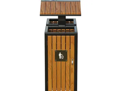 Outdoor Trash Bins 04 Low-poly 3D model