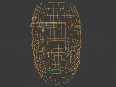 light brown barrel Low-poly 3D model