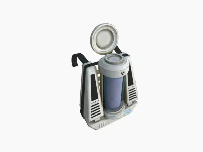 SciFi Backpack J07 White Dirt - Fashion Character Design Low-poly 3D model