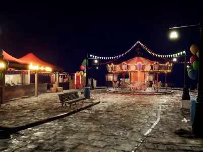 Amusement Park Theme Park Merry GO Round 3D model