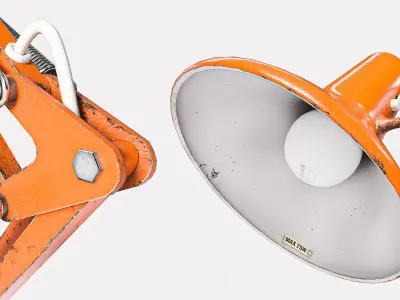 Luxo L 1P Orange Architects Table Lamp Free 3D model