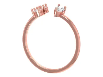 Three Stone Light Weight Band Ring 3D print model 8